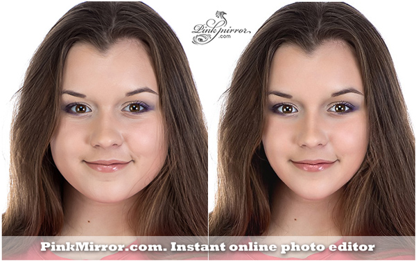 Online photo editor skin retouch