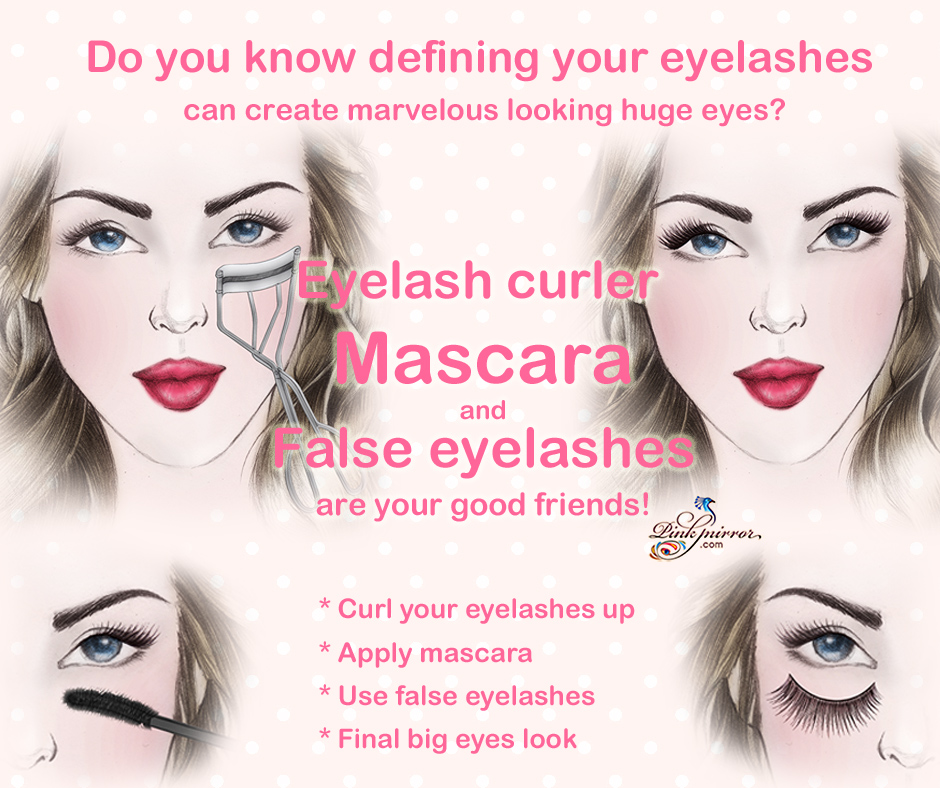 makeup tip eyes look larger define eyelashs