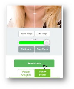 Save photo button underneath altered image